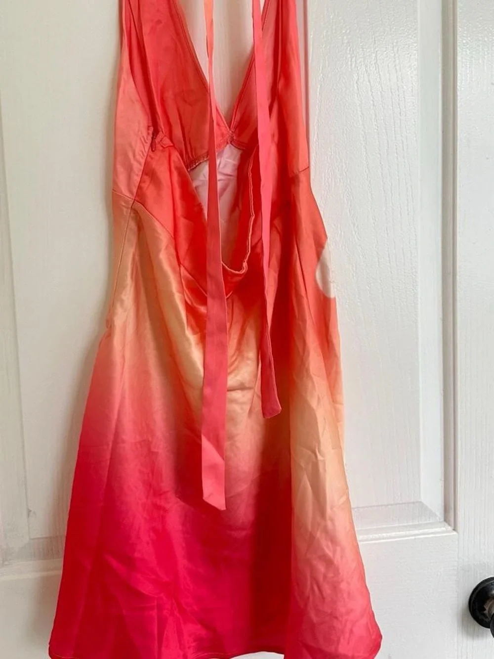 Princess Polly Coral Pink Floral V-Neck Mini Dress